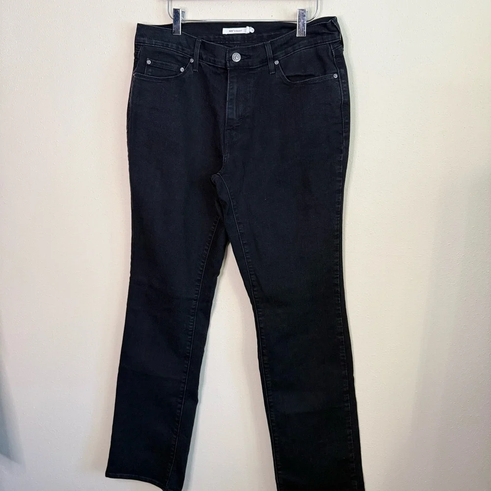 Levi’s 505 Straight Leg Black Jeans Women’s Dark Wash Classic Denim W28